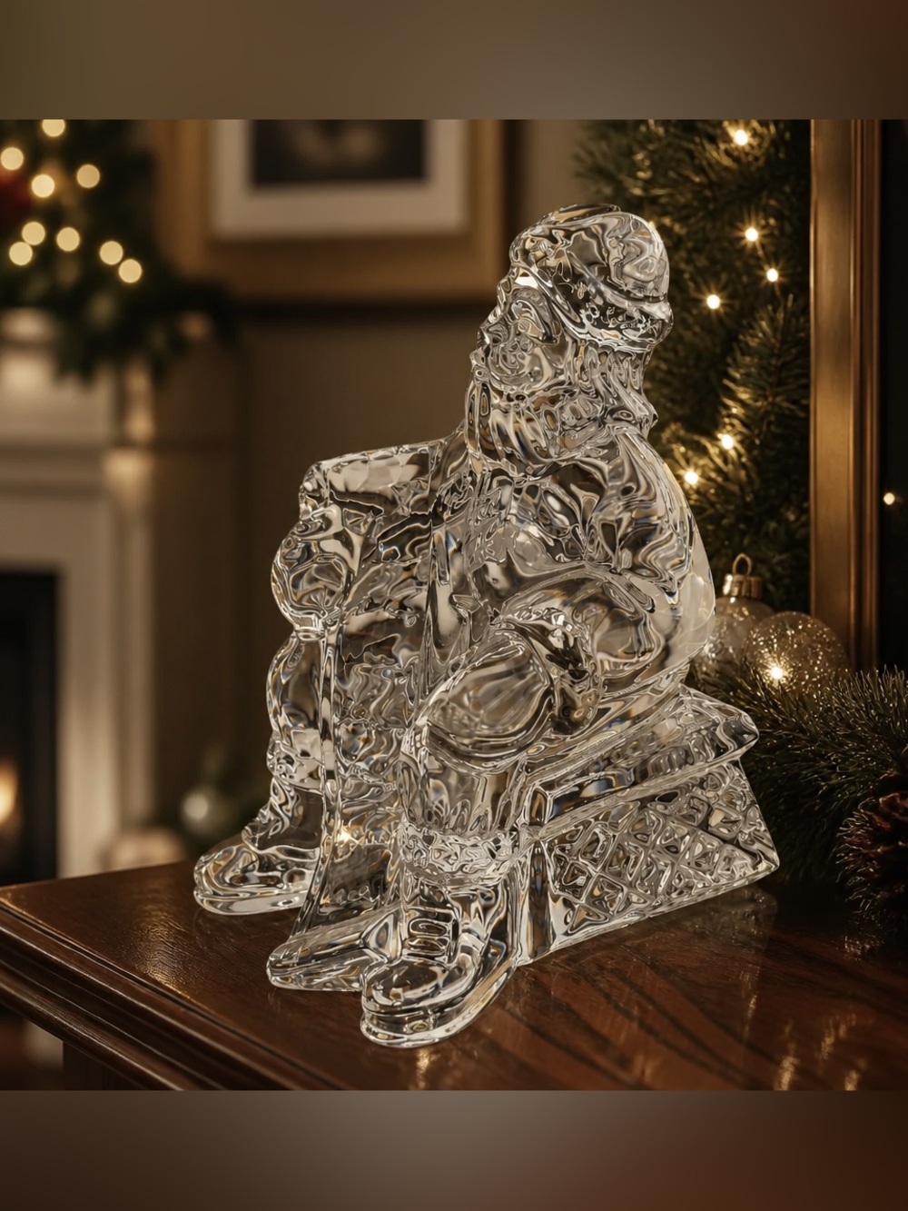 Waterford Crystal Santa Claus with a List Figurine 2005 Christmas Holiday Decor